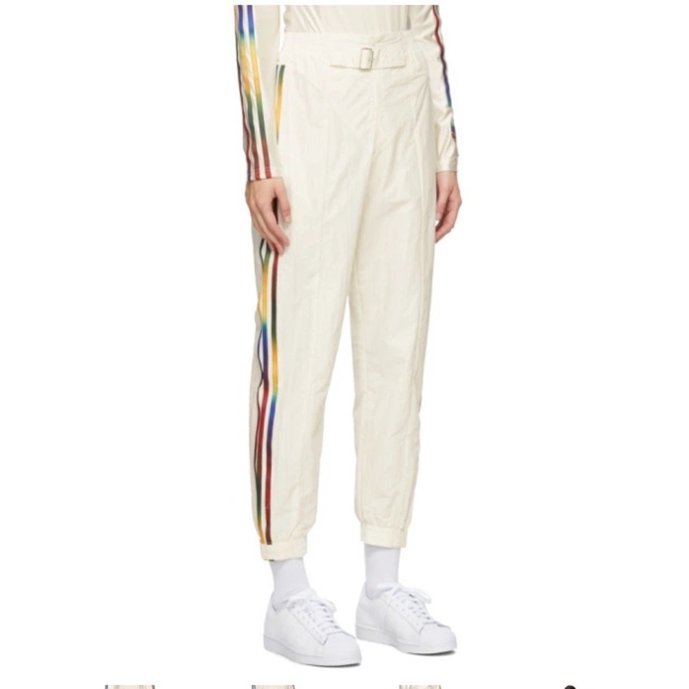 Adidas Originals Off-White Paolina Russo Edition striped track pants size Large